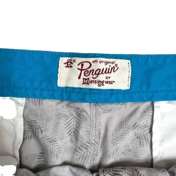 Penguin Men’s Grey Leaf Palm Frond Patterned Lightweight Hybrid Shorts Size 36 - Picture 8 of 16